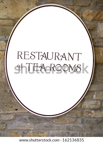 restaurant & tea rooms sign