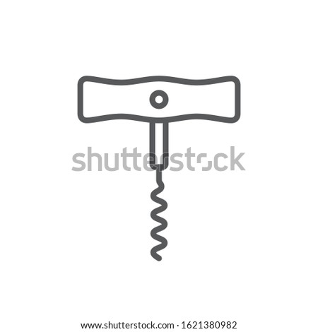 Corkscrew line icon. Minimalist black icon isolated on white background. Corkscrew simple silhouette. Web site page and mobile app design vector element.