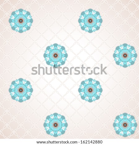 Vector seamless background. Beautiful floral pattern in vintage style and simple delicate ornament.