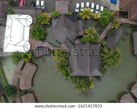 Aerial Photo of Mang Engking restaurants in Godean Sleman Yogyakarta