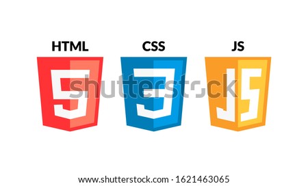 HTML5 CSS3 JS icon set. Web development logo icon set of html, css and javascript, programming symbol. Royalty-Free Stock Photo #1621463065