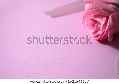 Pink background with rose. Valentine's Day Royalty-Free Stock Photo #1621546657