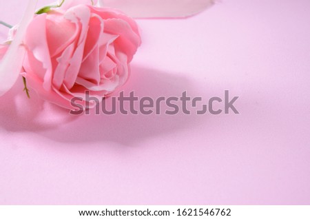 Pink background with rose. Valentine's Day Royalty-Free Stock Photo #1621546762