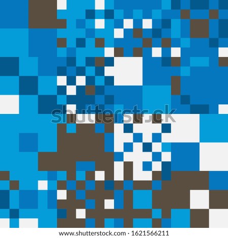 Abstract mosaic artwork design with simple shapes and figures. Geometrical pattern graphics with basic form and elements. Perfect for web banner, business presentation, branding package, fabric print.