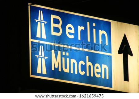 Sign to the highway in Nuremberg