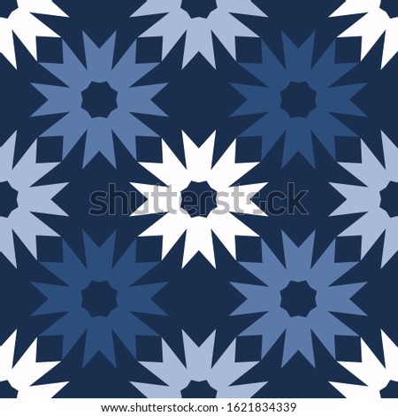 Stars. Art seamless pattern. Folk motif. Vector geometric background. Can be used for social media, posters, email, print, ads designs.
