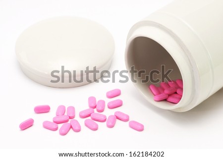 Pills, capsules on white background, Pharmacy, Medicine