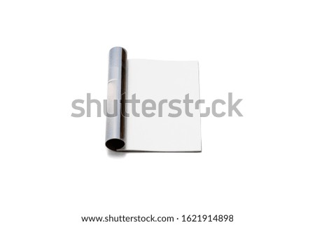 Mock-up magazine, newspaper or catalog isolated on white background. Blank page for mockups or simulations.