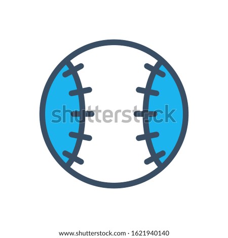 Baseball icon design template, vector icon designed in filled color style on white background, can be used for web and various needs of your project
