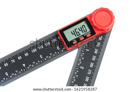 electronic digital protractor on white background