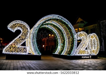 2020 new year PF sign led lights