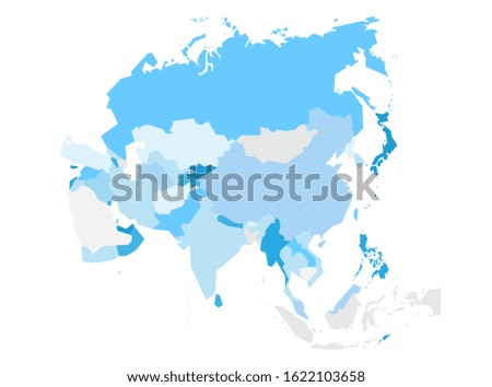 Asia map isolated on white background - vector illustration