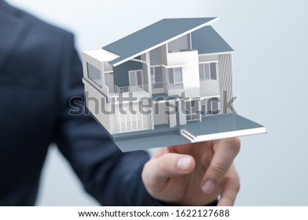 House, Residential Structure, Human Hand. concept
