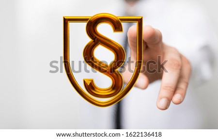 paragraph law sign digital in hand
