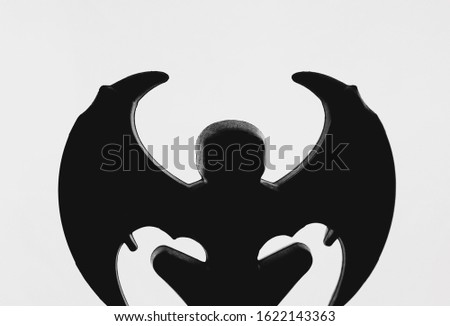 devil black silhouette wings on a white background Astrology Occult Magic