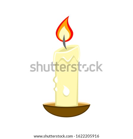 Vector of a burning candle isolated on a white background