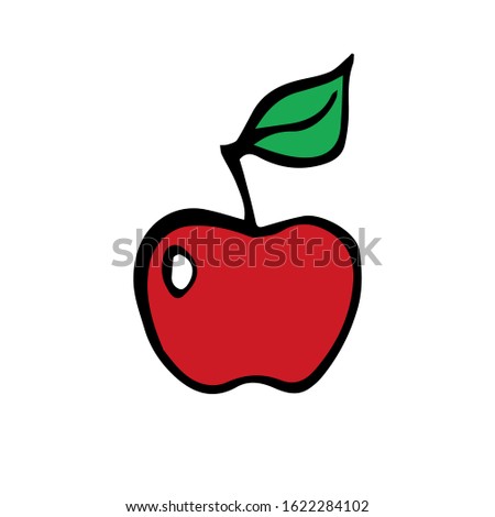 vector image of a red apple isolated on a white background. apple icon.