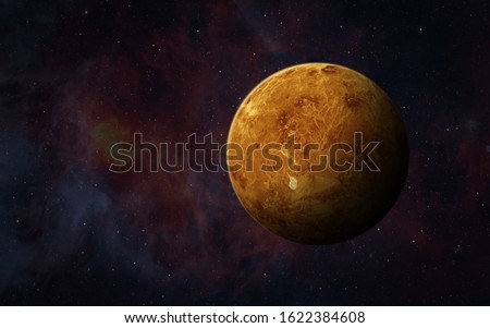 View of planet Venus from space. Space, nebula and planet Venus. This image elements furnished by NASA.