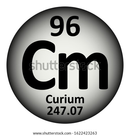 Periodic table element curium icon on white background. Vector illustration.