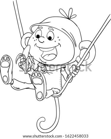 beautiful stylized  monkey vector illustration