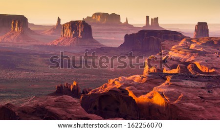 Monument Valley, desert canyon in USA Royalty-Free Stock Photo #162256070