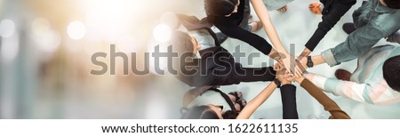Cooperation Environment Charity Concept.  ,Volunteer People, Social. Professional Corporate Business Environment and Achieve. Organization Spirit Initiative. Culture Team Corporate Community business. Royalty-Free Stock Photo #1622611135