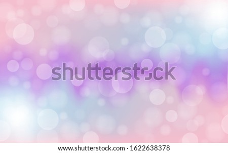 bokeh on a gradient pink, blue, purple pastel background.