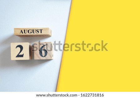 August 26, Empty white - Yellow background.