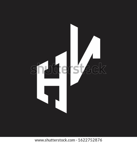 HV Initial Letters logo monogram with up to down style