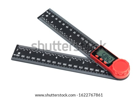 electronic digital protractor on white background