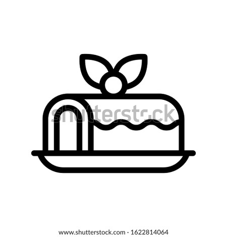 sweet and candy related cake in plates vector in lineal styles,