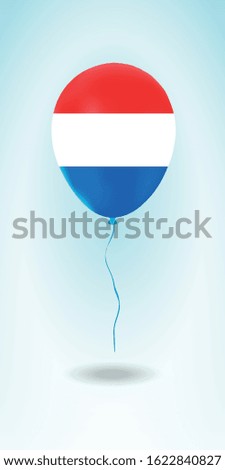 Luxembourg balloon with flag.Ballon in the Country National Colors. Country Flag Rubber Balloon. Vector Illustration.