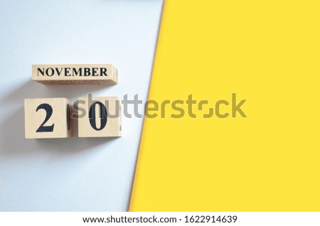 Nocember 20, Empty white - Yellow background.