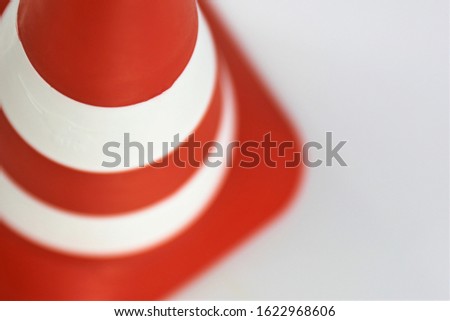 red traffic cone isolated on white