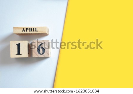 April 16, Empty white - Yellow background.