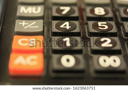 close up of calculator keypad