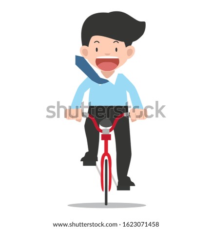 businessman riding a bicycle vector 