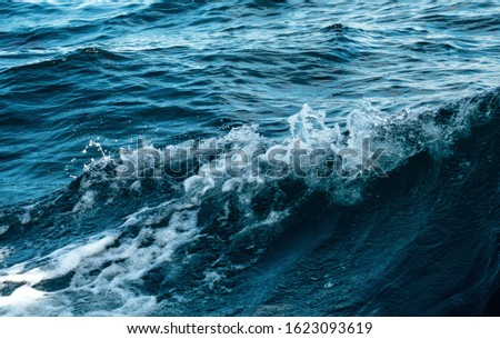 Splashing Waves in ocean close up background