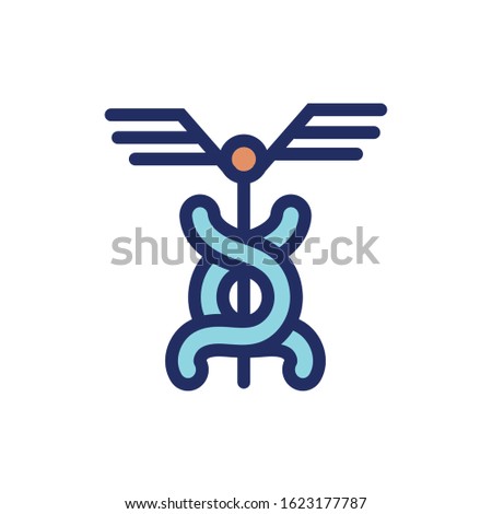 caduceus medical symbol flat icon vector illustration design