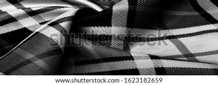 Texture, background, pattern, checkered fabric, black and white colors, Scottish motifs in this fabric, your design with the sounds of bagpipes and fragrant whiskey