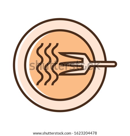 Color icon spaghetti. Flat vector illustration.