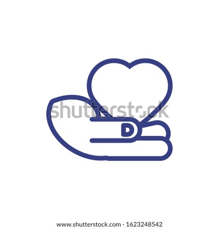 Heart over hand design of love passion romantic valentines day wedding decoration and marriage theme Vector illustration