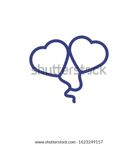 Hearts balloons design of love passion romantic valentines day wedding decoration and marriage theme Vector illustration