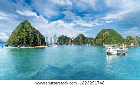 Landscape with Halong bay and Ti Top Beach, Vietnam Royalty-Free Stock Photo #1623251746