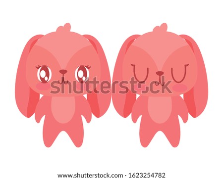 Cute rabbits cartoons design, Animal zoo life nature character childhood and adorable theme Vector illustration