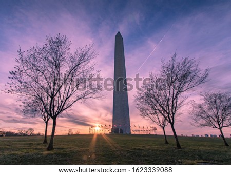 Washington Monument on the Sunset