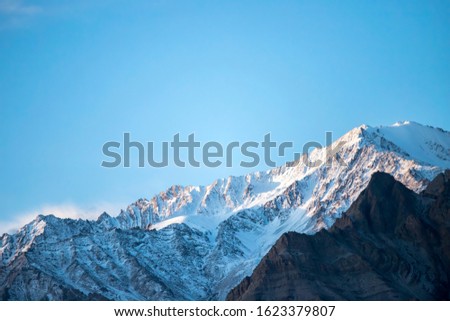 Leh Ladakh, beautiful landscape, Himalaya mountain range and Snow and cloudy in Ladakh region state of Jammu and Kashmir, Northern part of India