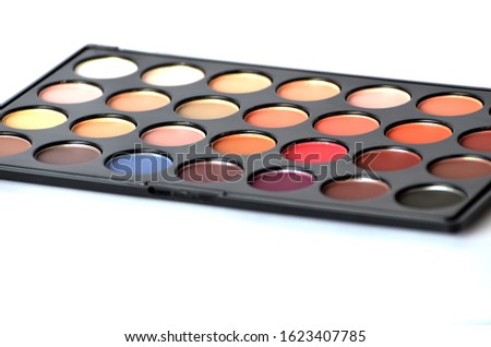 Close-up shadow palette, fashion photo for make up