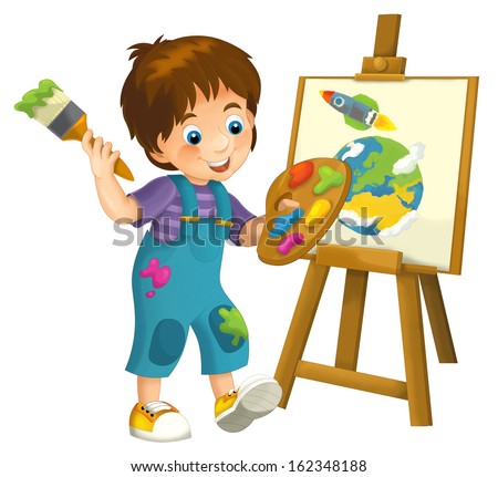 Cartoon child isolated - illustration for the children - XXL file