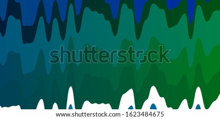 Light Blue, Green vector template with curves. Abstract illustration with bandy gradient lines. Template for cellphones.